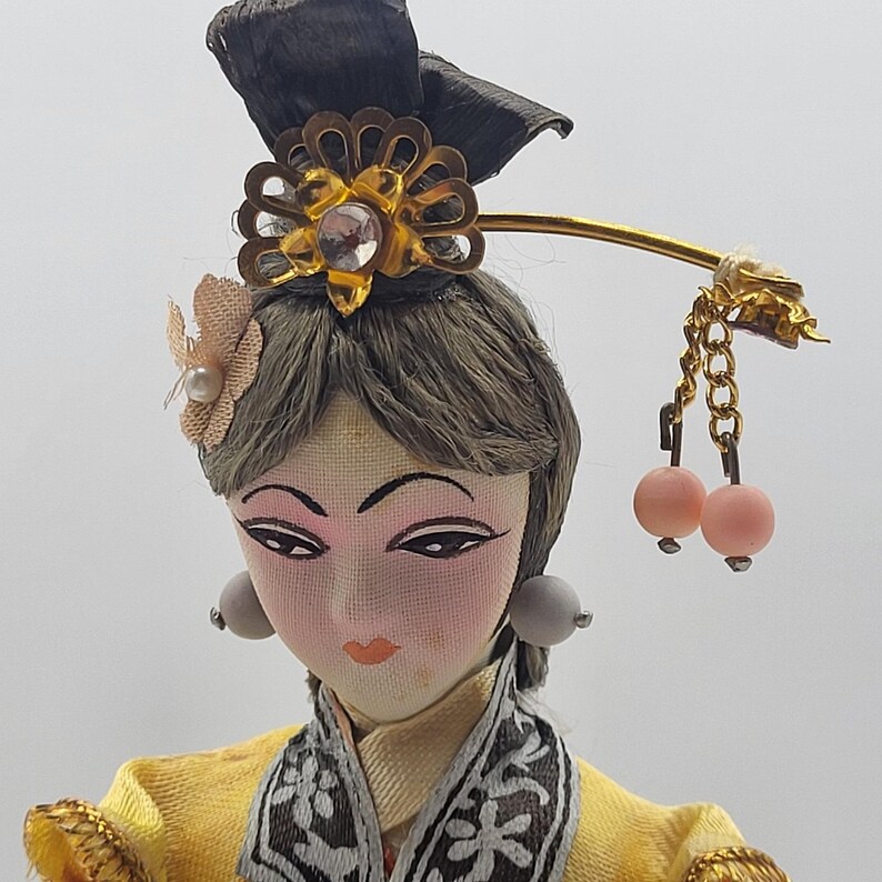 Vintage Taiwan Detailed Ornate Souvenir Doll 10 Inches Tall image 3