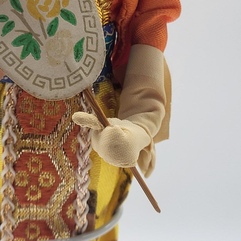 Vintage Taiwan Detailed Ornate Souvenir Doll 10 Inches Tall image 8
