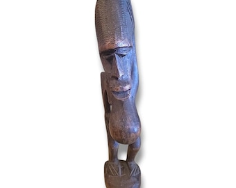 African Songye Power Figure Hand-Carved Wooden Nkishi Statue