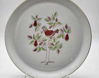 Vintage 1964 Shenango "A Partridge In A Pear Tree" Plate Design By Dick Litzel