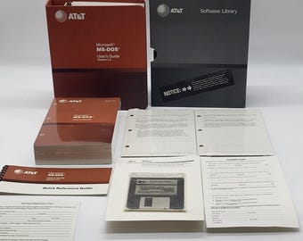 AT&T Microsoft MS-DOS v3.2 Factory Sealed 2-Disk Set User Guide 6300