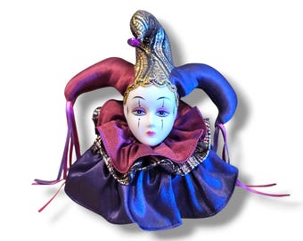 Vintage 1993 San Francisco Music Box Company Spinning Jester Clown Works Great