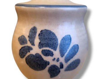 Pfaltzgraff Folk Art Blue Floral Brown Pepper Shaker Stoneware 3" Tall Pre-Owned