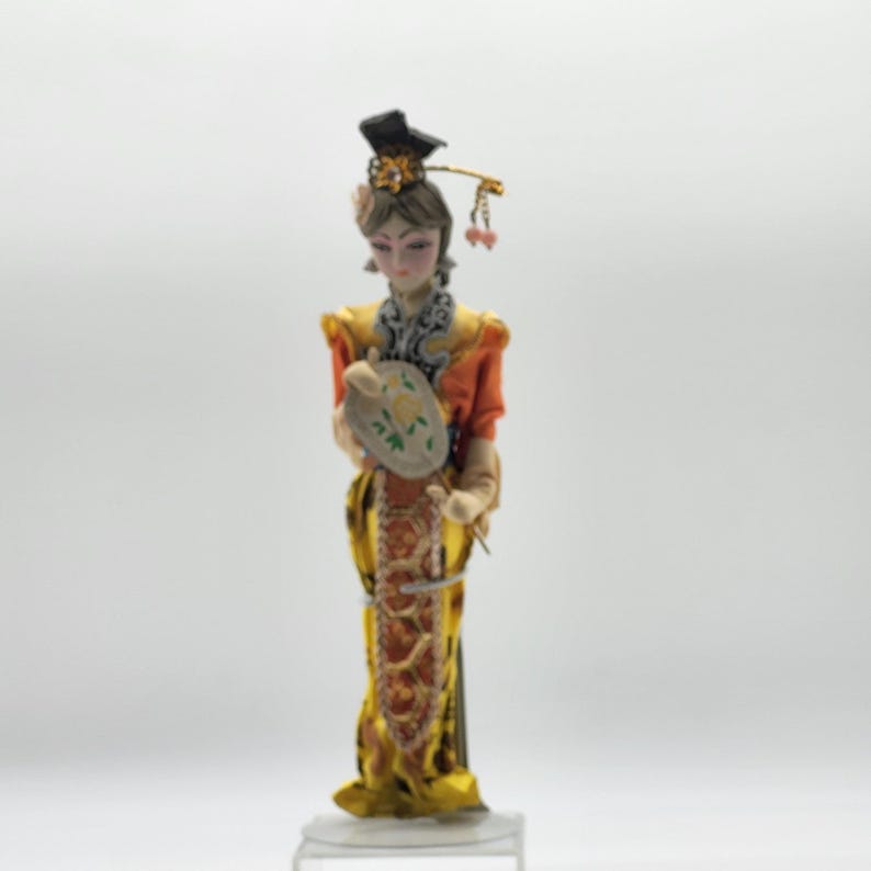 Vintage Taiwan Detailed Ornate Souvenir Doll 10 Inches Tall image 1