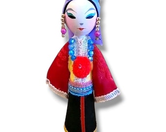 Thai Wooden Doll Northern Hill Tribe Thailand Souvenir Doll