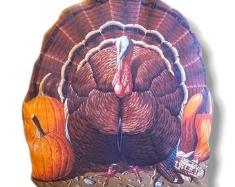 Thanksgiving Kalkon Pumpa Dubbelsidig Stor Kudde Kartongbotten