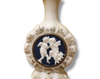 Vintage Porcelain Victorian Angel Decanter W/Out Toppper Numbered Made In Japan