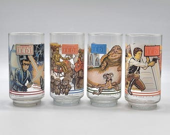 Vintage Rare 1983 Burger King Star Wars Collectible Tumblers Complete Set