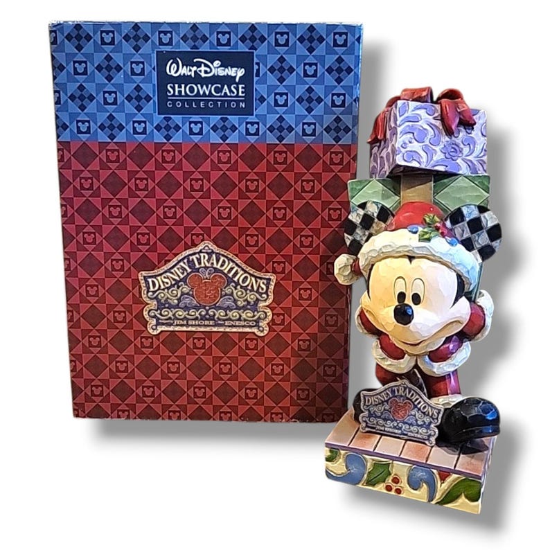 Walt Disney Showcase Jim Shore Enesco Mickey Mouse Here Comes Old St Mick Figure image 1