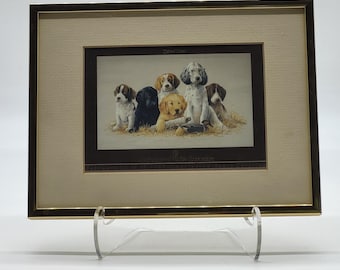 1987 James Killen Signed "School Daze" Framed Double Matted Art Print 8" x 6"