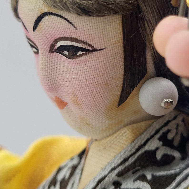 Vintage Taiwan Detailed Ornate Souvenir Doll 10 Inches Tall image 13