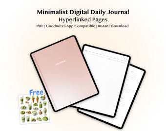 Clickable Days Undatiertes digitales Tagebuch, liniertes Notizbuch, PDF-Download, Goodnotes, wiederverwendbar, Basic, einfach, minimalistisch