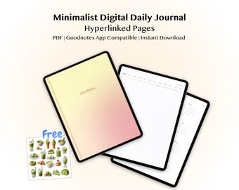 Clickable Days Undatiertes digitales Tagebuch, liniertes Notizbuch, PDF-Download, Goodnotes, wiederverwendbar, Basic, einfach, minimalistisch