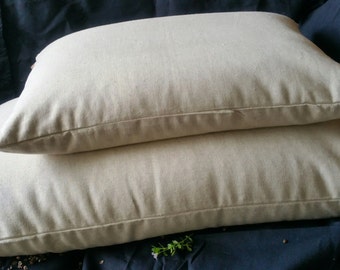 STANDARD Buckwheat Hull Eco Organic HEMP Covered Pillow  71cm x 46cm All Aussie Made