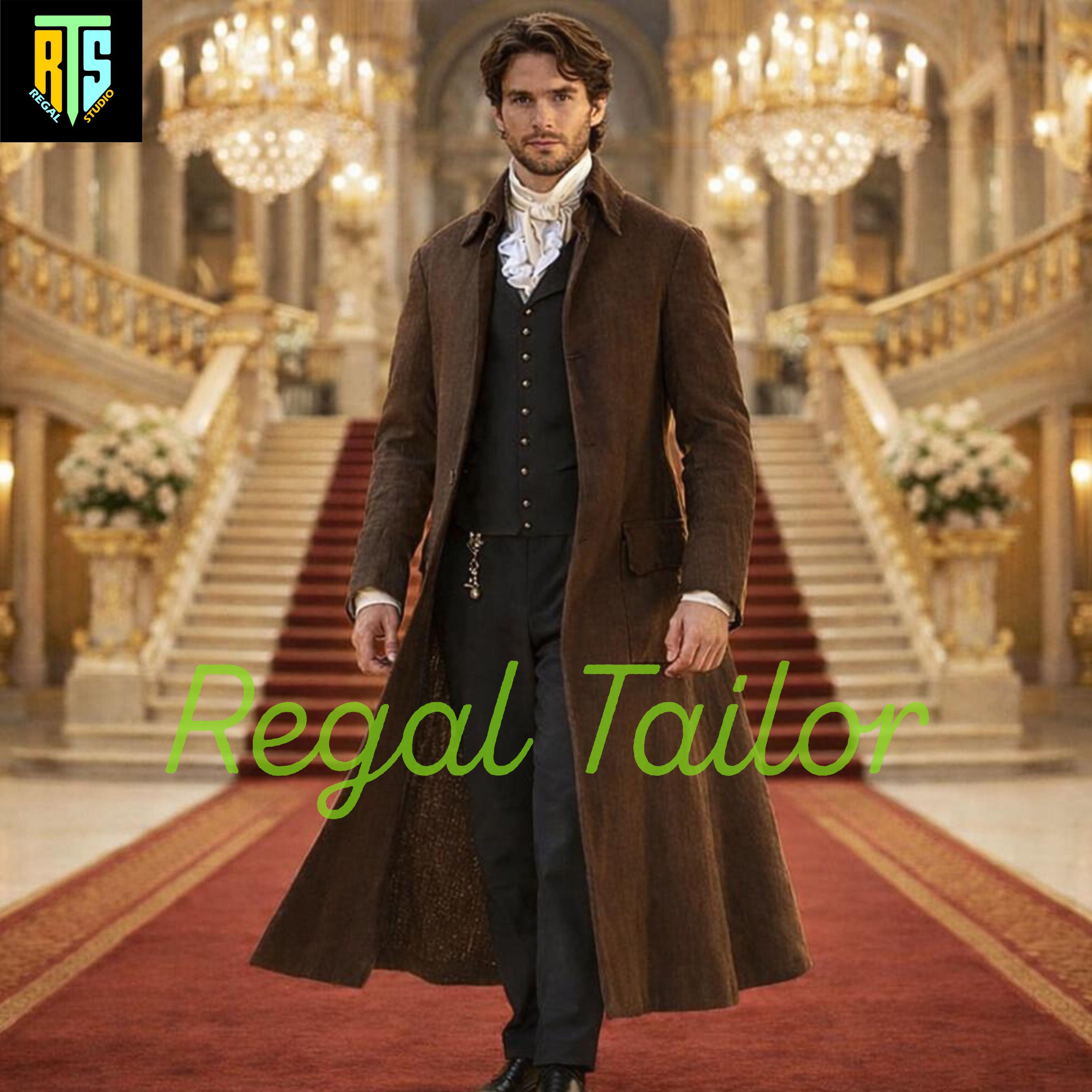 Victorian Gentleman Inspired Brown Wool Coat - 19th Century Regency Formal Outfit