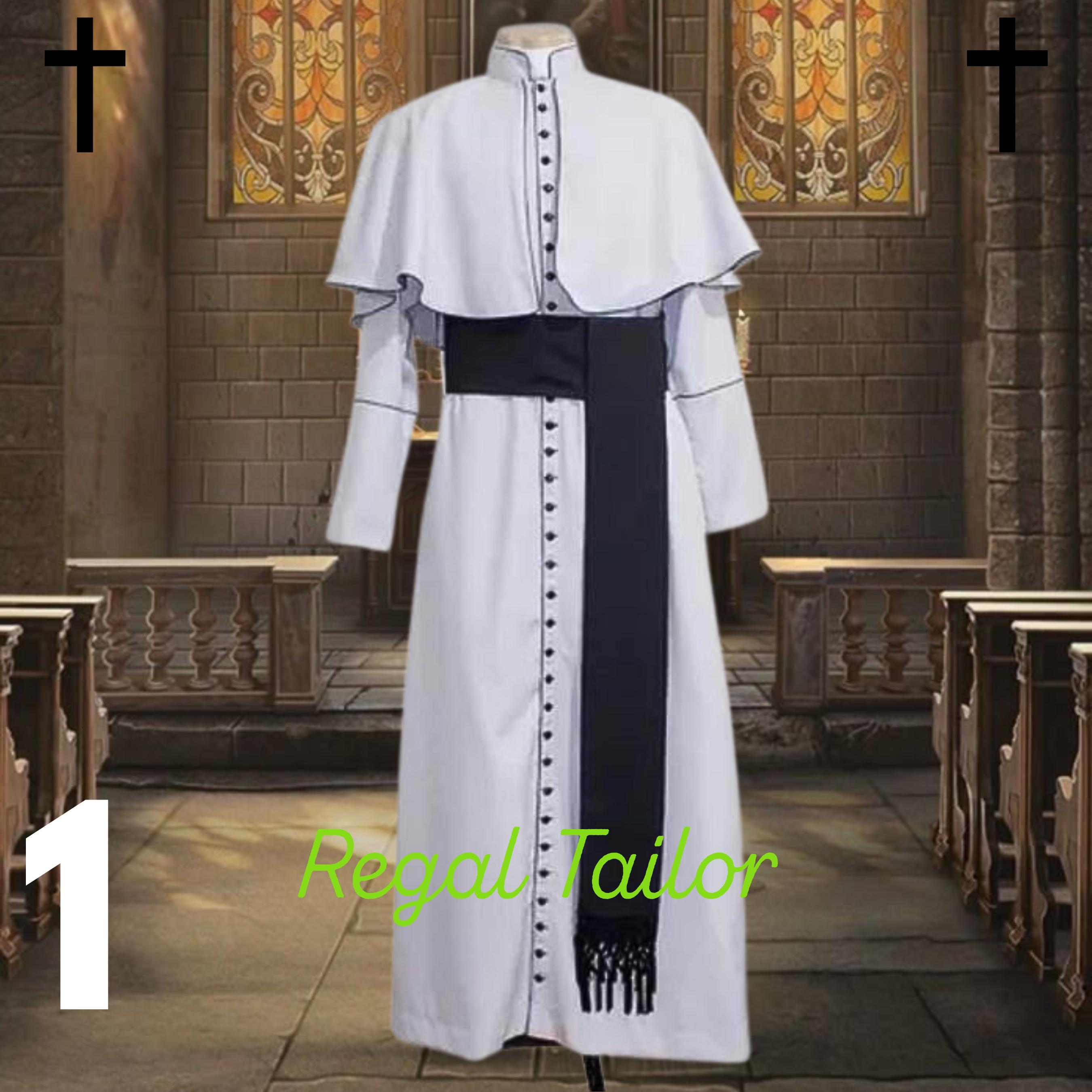 Limited Edition Catholic White Priest Cassock With Sash