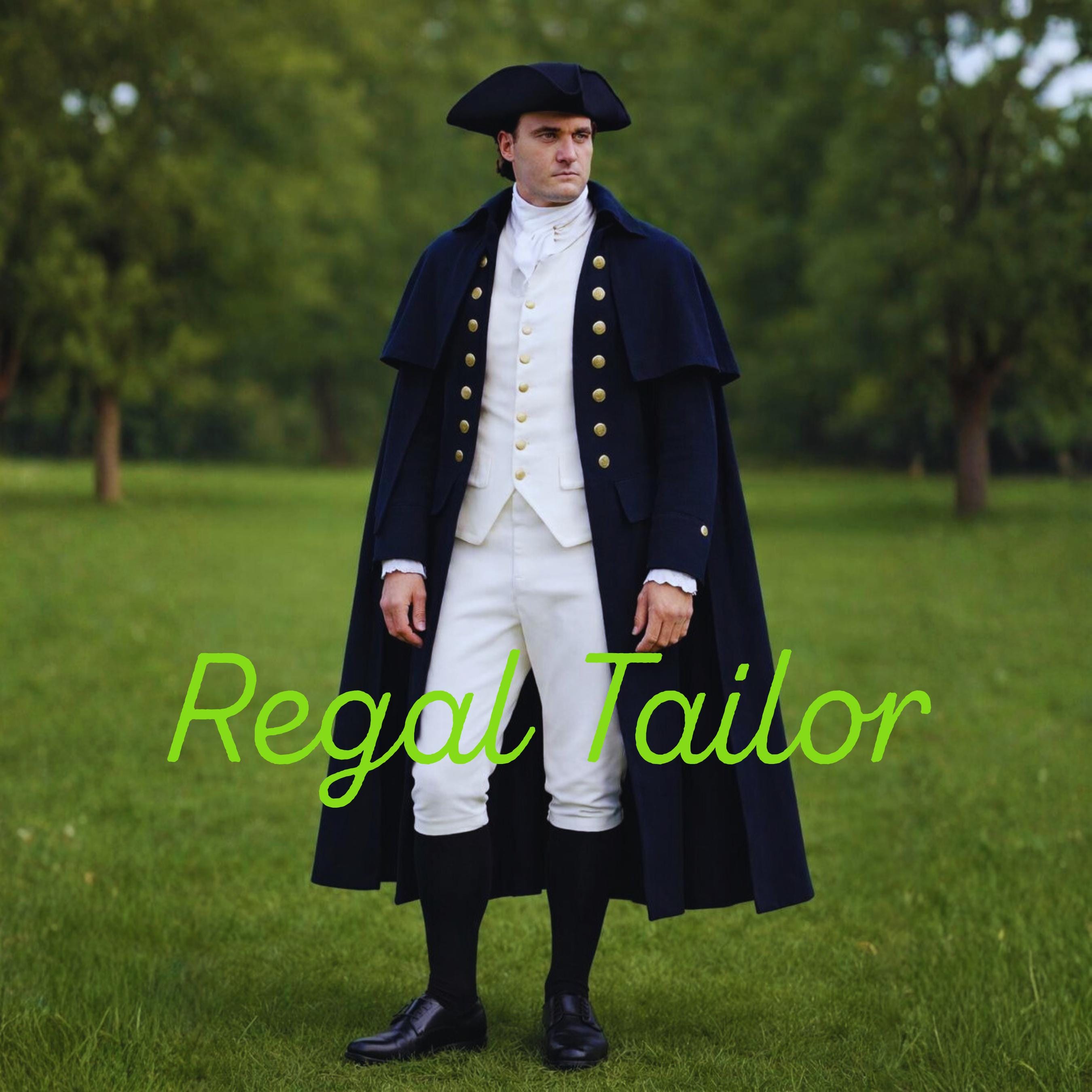 Men’s Regency Navy Cloak Costume | 18th Century Colonial Gentleman ...