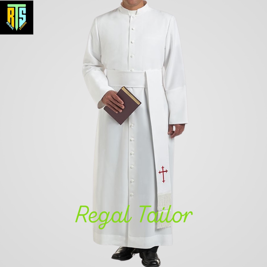 Dominican Robe White Cassock With Red Cross | Priest Liturgical Robe | Clergy Vestment ...