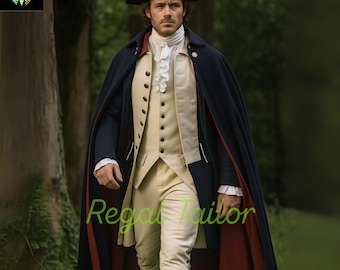 George Washington Uniform – American Revolution Wool Costume - Napoleonic Uniform