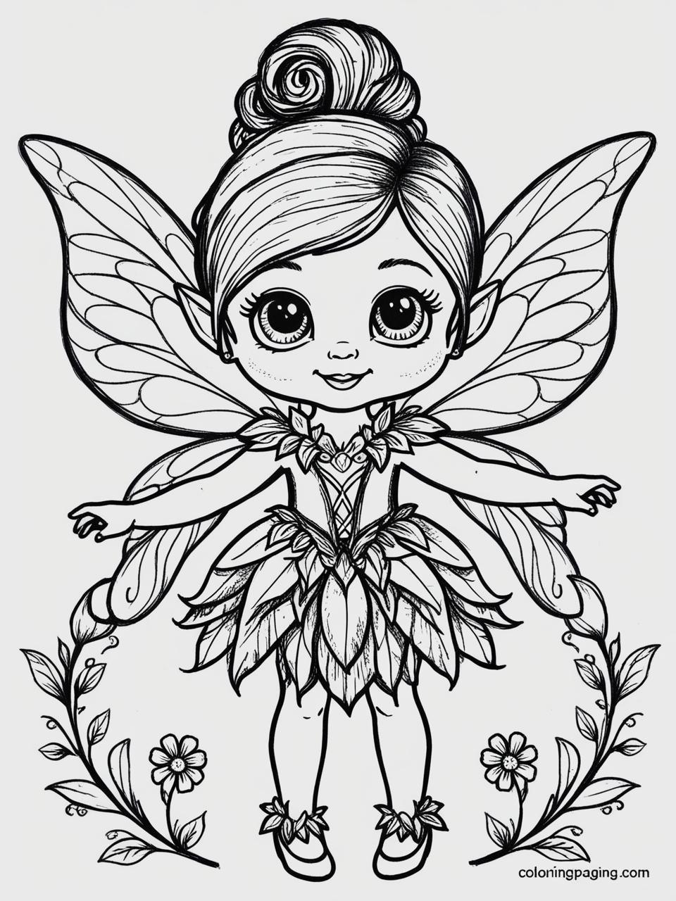 14 Printable Fairy Coloring Pages Children Adults Cute Whimsical ...