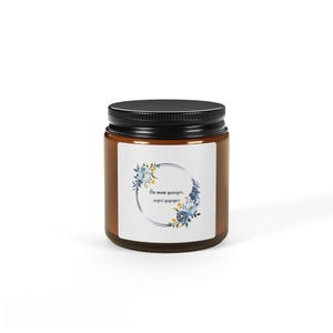Floral Scented Soy Candle - Handcrafted Amber Jar, Aromatherapy Gift, Relaxing Home Decor, Eco-Friendly, Gift for Her