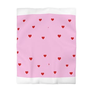 Romantic Heart Print Microfiber Duvet Cover - Cozy Bedroom Decor, Love Gift, Valentine&#39;s Day Bedding, Cute Home Accessories, Pink [...]