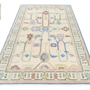 Hand-Knotted Traditional Home Décor Wool Oushak Rug,