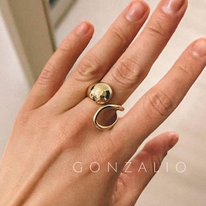 Stainless Steel Open Design Ring Adjustable Metal Ring Open Band Statement Ring Unique Open Design Jewelry Ring