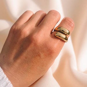 Adjustable Metal Ring Adjustable Statement Ring for Women Stainless Steel Open Ring Statement Open Ring