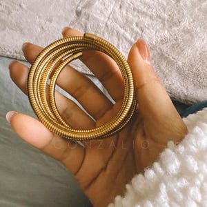 Layered Bangle Bracelet, Stacked Metal Bracelet, Stacked Bracelet, Retro Spiral Design Metal Bangle Bracelet, Metal Jewelry Bracelet