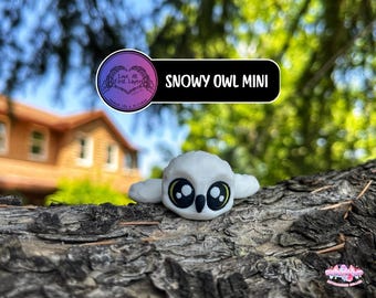 Snowy Owl Mini | Articulated 3D Printed Desk Decor | Cute Shelf Decoration | Small Animal Figurine | Owl Lover Gift | Ready to Ship