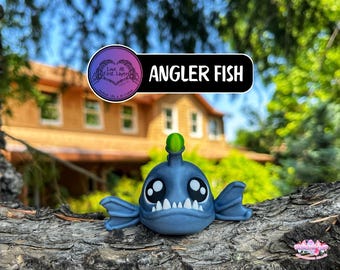 3D Printed Angler Fish Figurine – Unique Deep Sea Decor, Ocean-Inspired Art