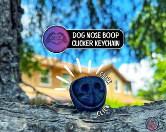 Dog Nose Boop Clicker Keychain | Cute Dog Lover Gift | 3D Printed Purse or Backpack Accessory