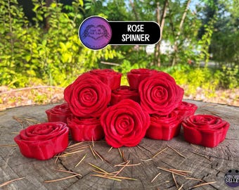 Rose Spinner | 3D Printed Desk Spinner | Unique Gift or Trinket | Deep Red Desk Decor | Spinner for Relaxation