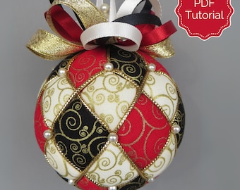 Christmas Ornament Tutorial - DIY - No Sew - Harlequin