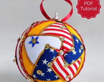 Christmas Ornament Tutorial - Pattern - DIY - No Sew - Star-Spangled