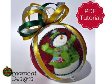 Christmas Ornament Tutorial Pattern DIY No Sew Circle - Etsy Christmas Ornament Tutorial Pattern DIY No Sew Circle - Etsy