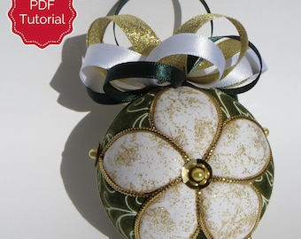Christmas Ornament Tutorial - Pattern - DIY - No Sew - Early Intermediate Level - Plumeria