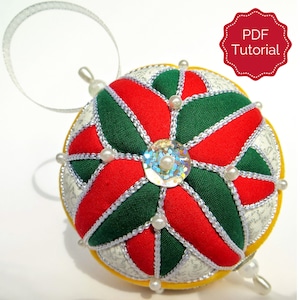 Christmas Ornament Tutorial - Pattern - DIY - No Sew - Compass Rose