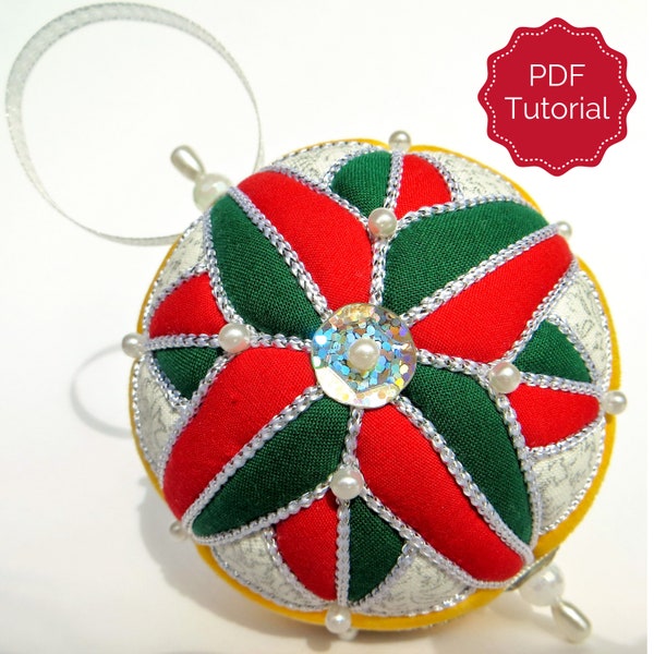 Christmas Ornament Tutorial - Pattern - DIY - No Sew - Compass Rose