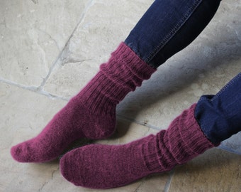 Mohair Socks made without any Elastic