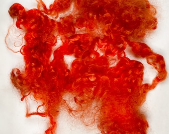 Burnt Orange Ethically Grown English Mohair Curls