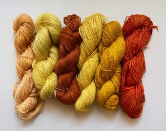 Luxe garen Engels - Grown Mohair Fiber in warme oranje en gouden tinten - 100 gram - Gratis UK Post