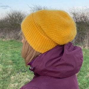 Beanie Hat, Hand Made using our own 100% natural home grown English Mohair. image 1