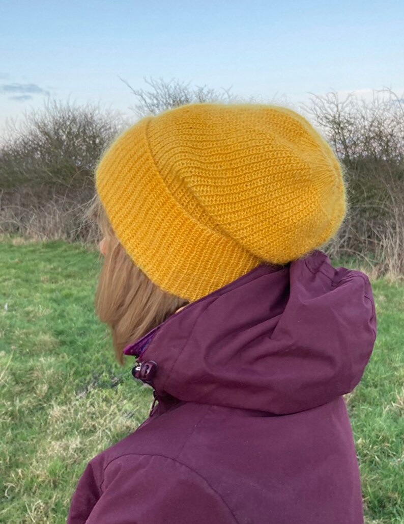 Beanie Hat, Hand Made using our own 100% natural home grown English Mohair. image 1