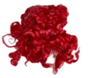 Scarlet Red Ethically Grown English Mohair Curls