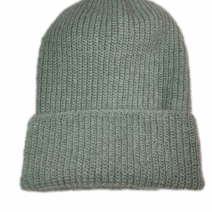 Beanie Hat, Hand Made using our own 100% natural home grown English Mohair. image 3