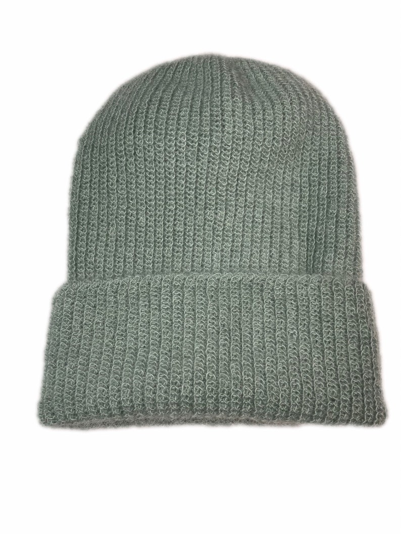 Beanie Hat, Hand Made using our own 100% natural home grown English Mohair. image 3