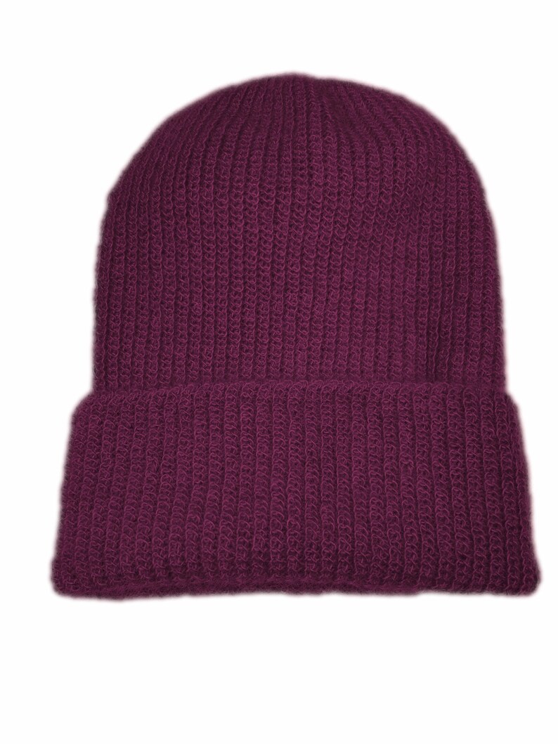 Beanie Hat, Hand Made using our own 100% natural home grown English Mohair. image 5