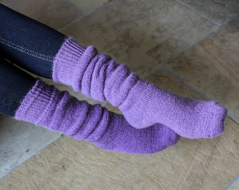 Tall Wellington Boot Socks made from Goat Fibre with a cushioned pile lining for extra warmth and comfort